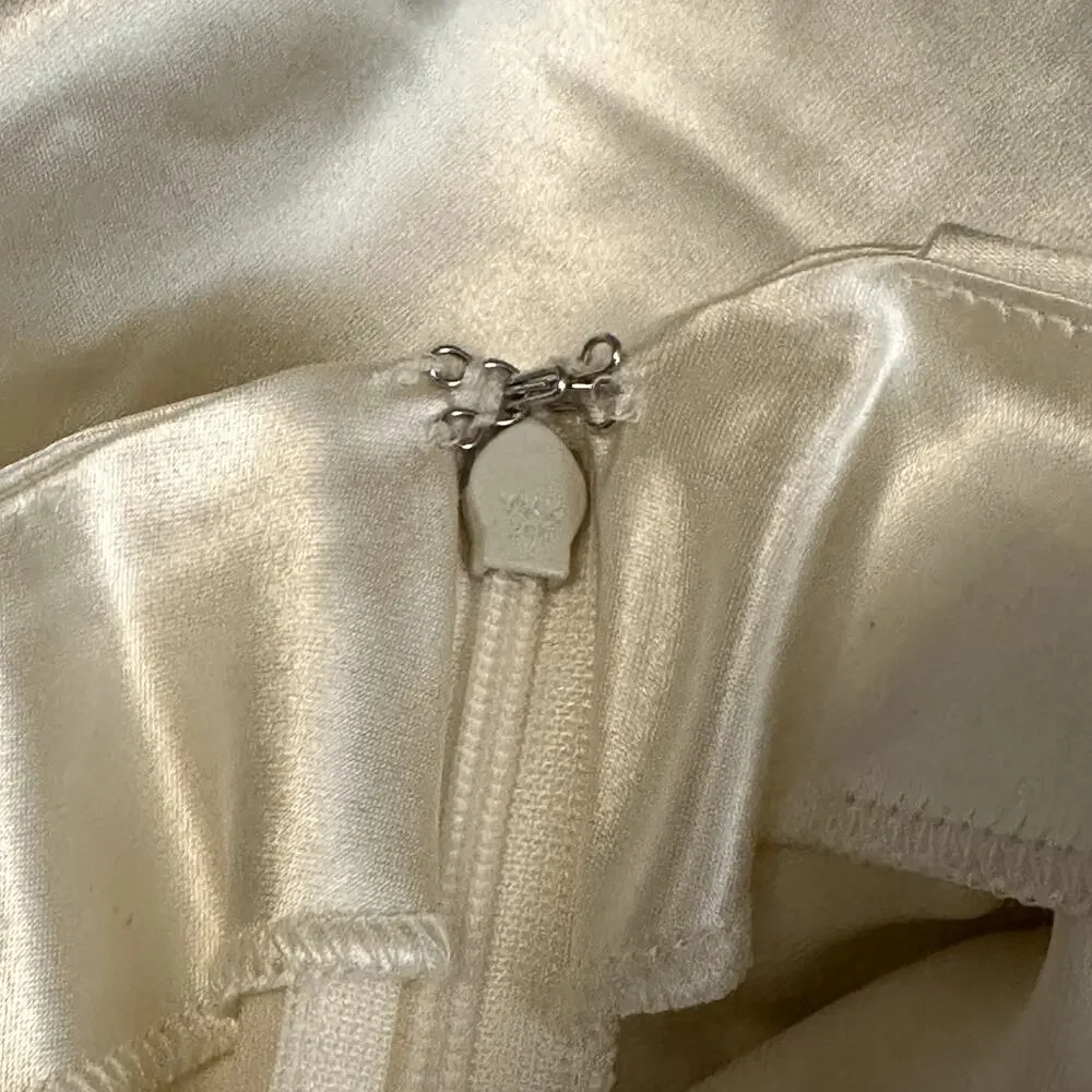 Reformation Ronda Silk Dress Ivory - Picture 10 of 13